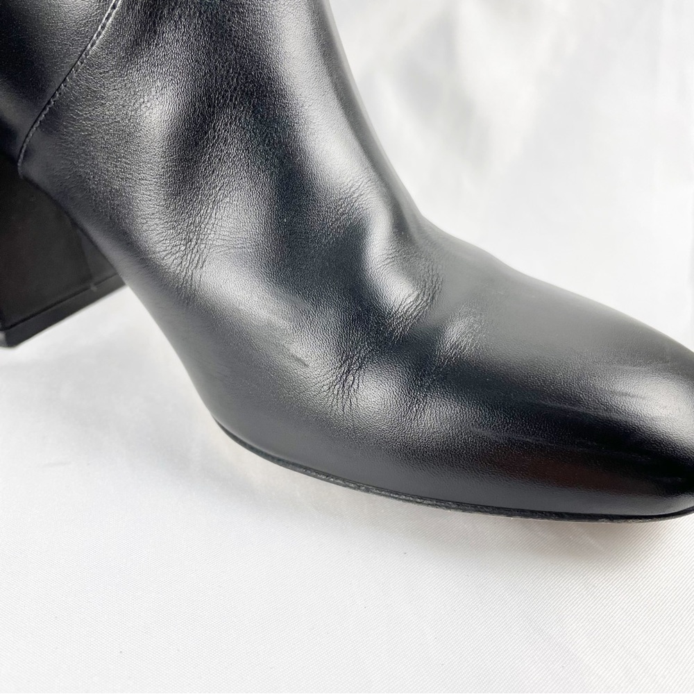 Fendi Sable FF Motif Block Heel Knee High Riding Boots Black Leather EU 38.5 - Picture 7 of 9